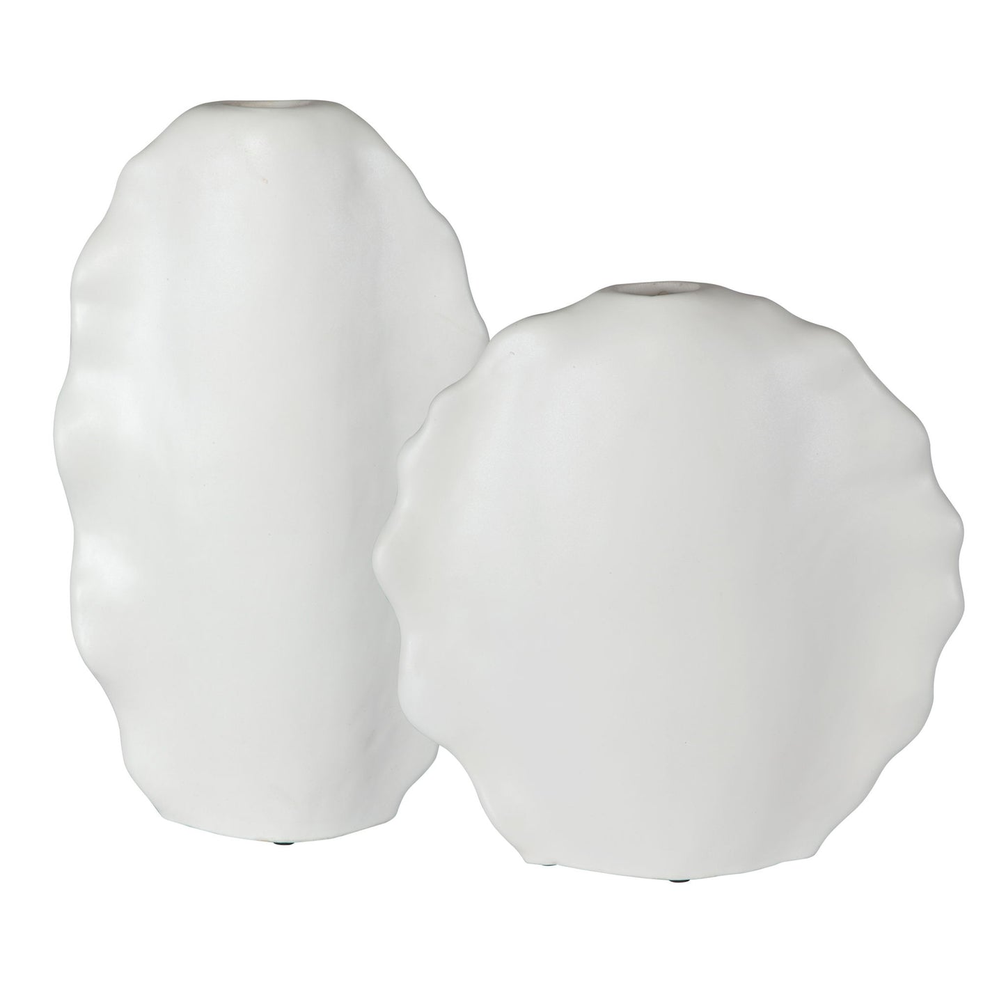 Ruffled Feathers - Modern Vases (Set of 2) - White