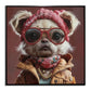 Glam Pup Portrait - 25" x 25" Framed Wall Art - Pink