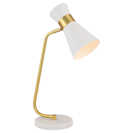 Desk Lamp - Gold & White