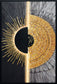 Solar Divide II Hand-Embellished LED Canvas In Frame - Black / Gold
