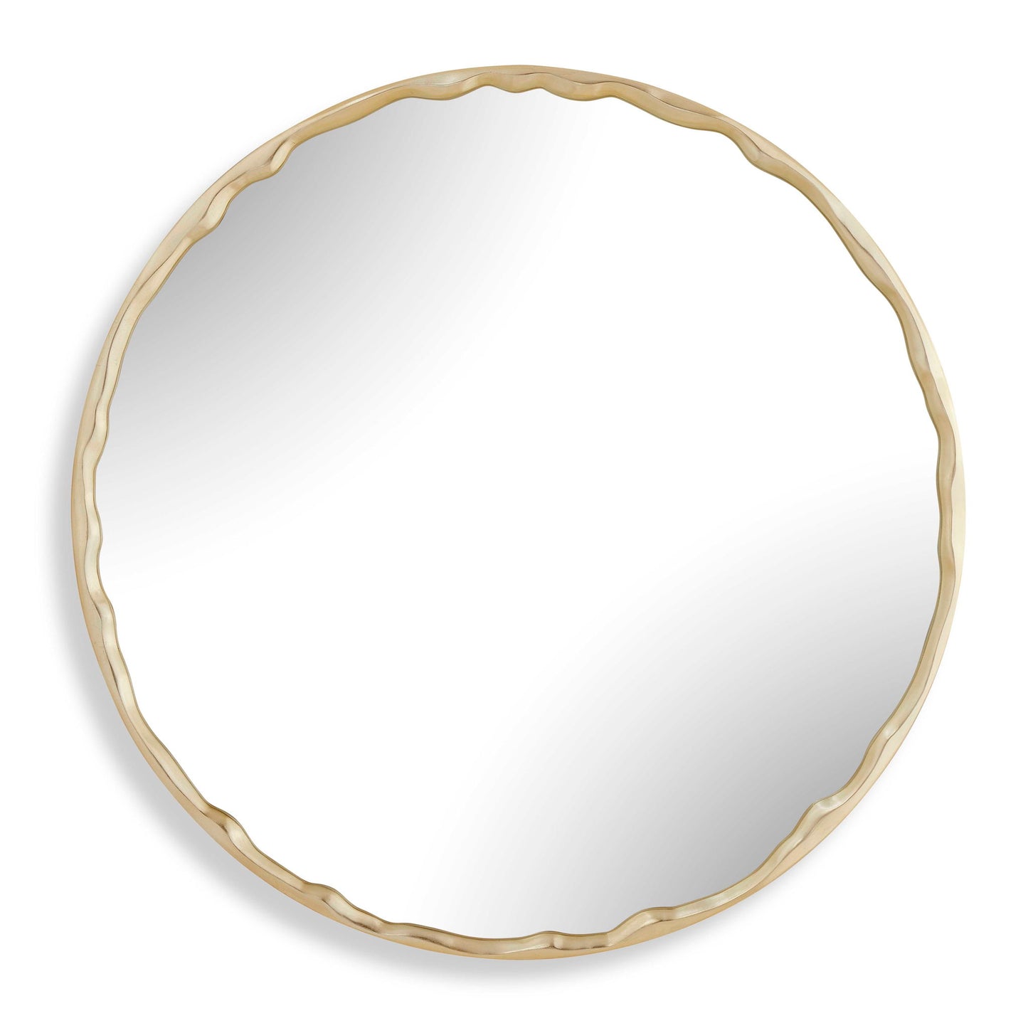 Crinkle - Round Mirror - Brass