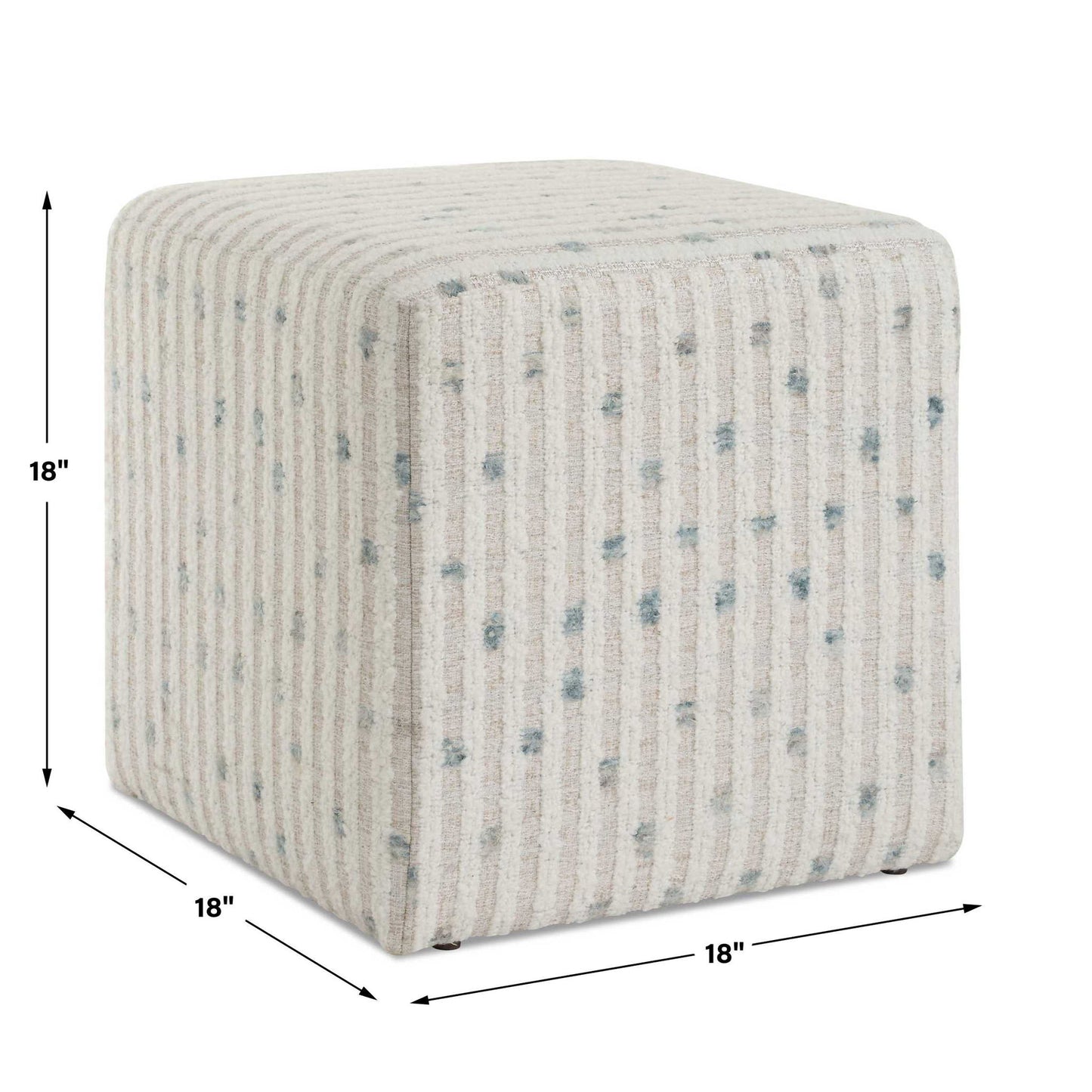 Joie - White Chenille Ottoman - White