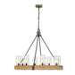 Palm Royal - 8 Light Indoor-Outdoor Chandelier - Black / Light Brown