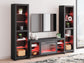 Cayberry - 3-Piece Entertainment Center With Electric Fireplace - Black
