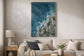 Coastal Passage II Hand-Painted Wrapped Canvas With Faux Moss - Teal / Gray