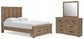 Oliandon - 3 Pc. - Queen Panel Storage Bed, Dresser And Mirror - Light Brown