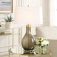 Shyla - Dark Glass Table Lamp - White
