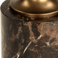 Karnes - Dark Marble Drink Table - Black / Bronze / Brown