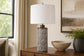 "Geometric Harmony" Ceramic Table Lamp (Set of 2) - Brown / White