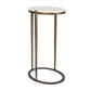Mercier - Round Marble Accent Table - Brass / White