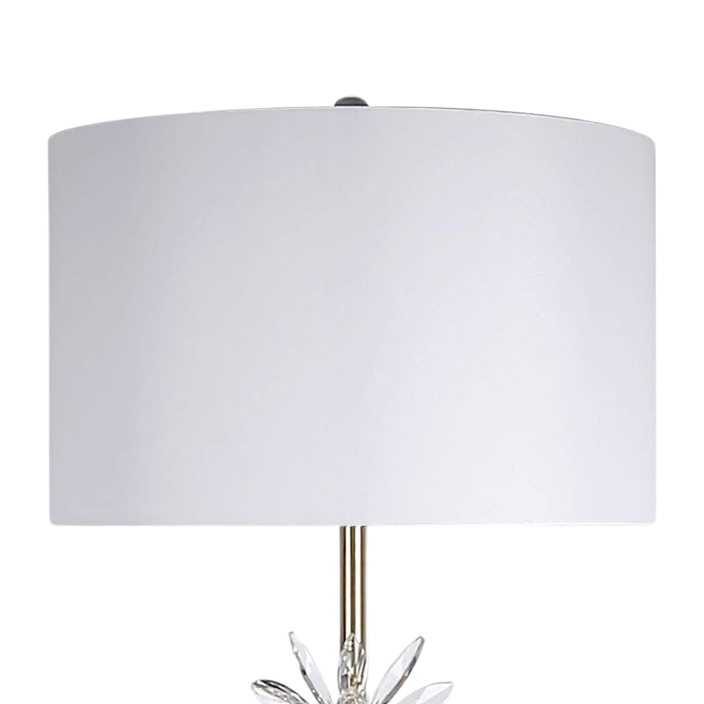 "Crystal Bloom I" Metal And Crystal Floor Lamp - Soft Gold / Clear Crystal / White Marble