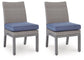 Half Moon Beach - Side Chair With Cushion (Set of 2) - Blue / Gray
