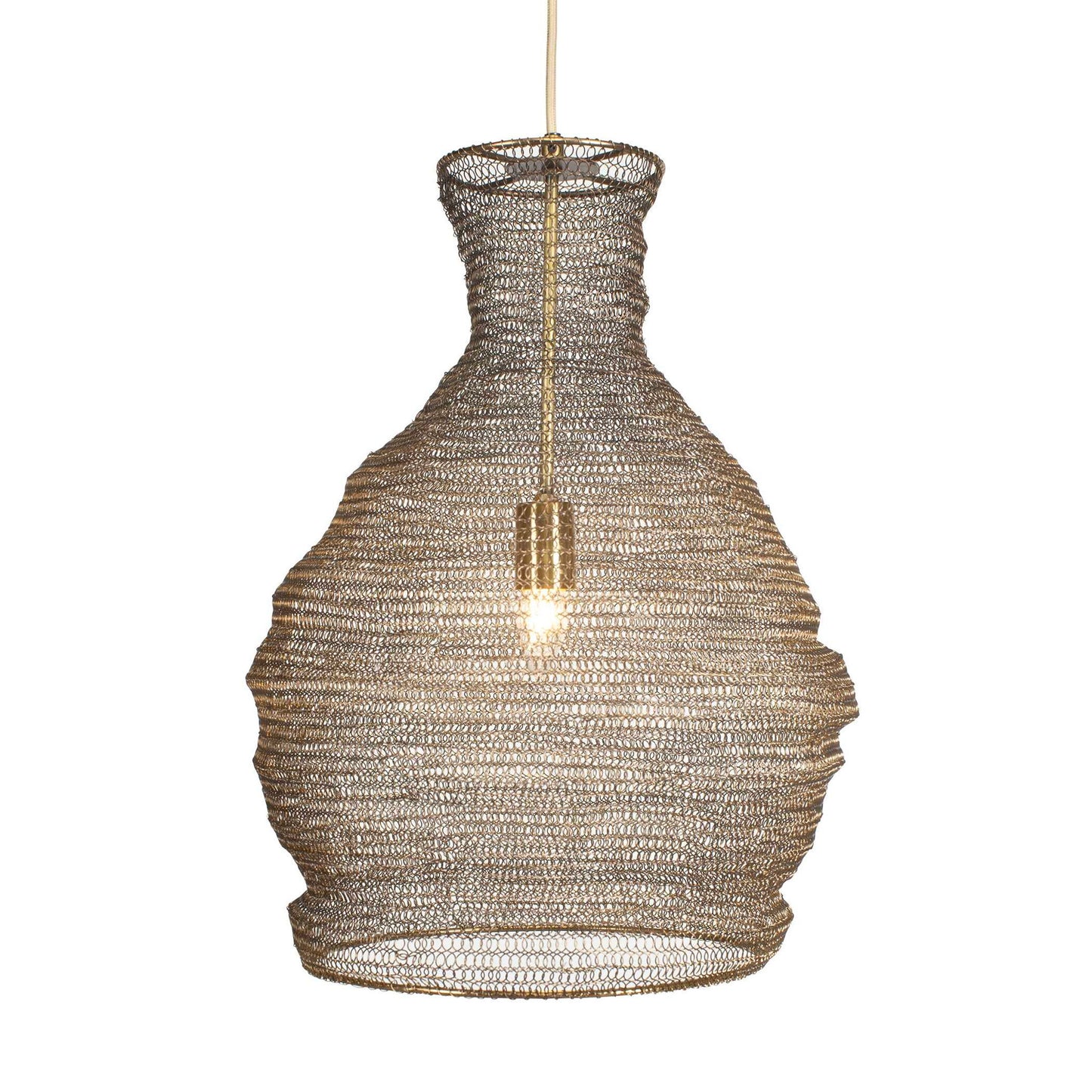 Murmur - Woven Brass 1 Light Pendant - Brass