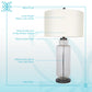 Lumina Ripple Ribbed Glass & Metal Table Lamp (Set of 2) - Clear Glass With Gold Flecks / Oil Bronze