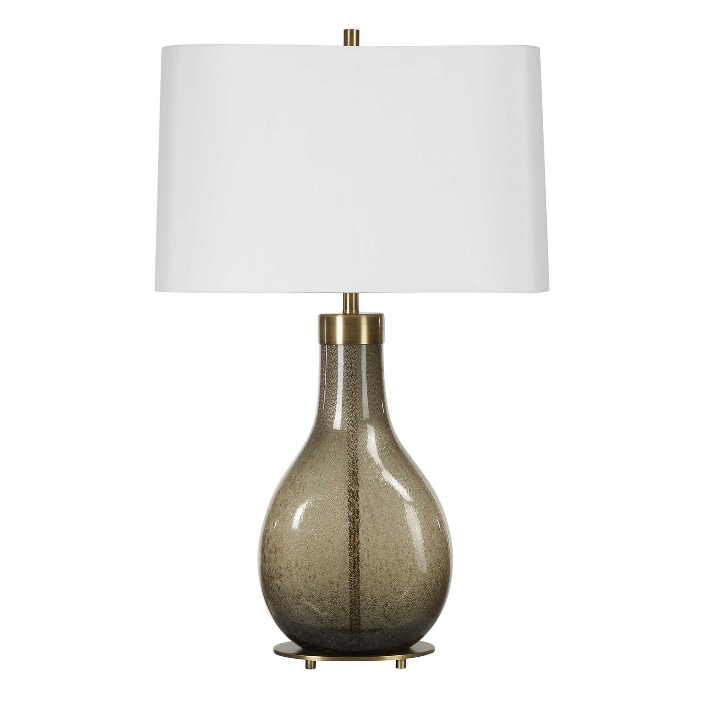 Shyla - Dark Glass Table Lamp - White