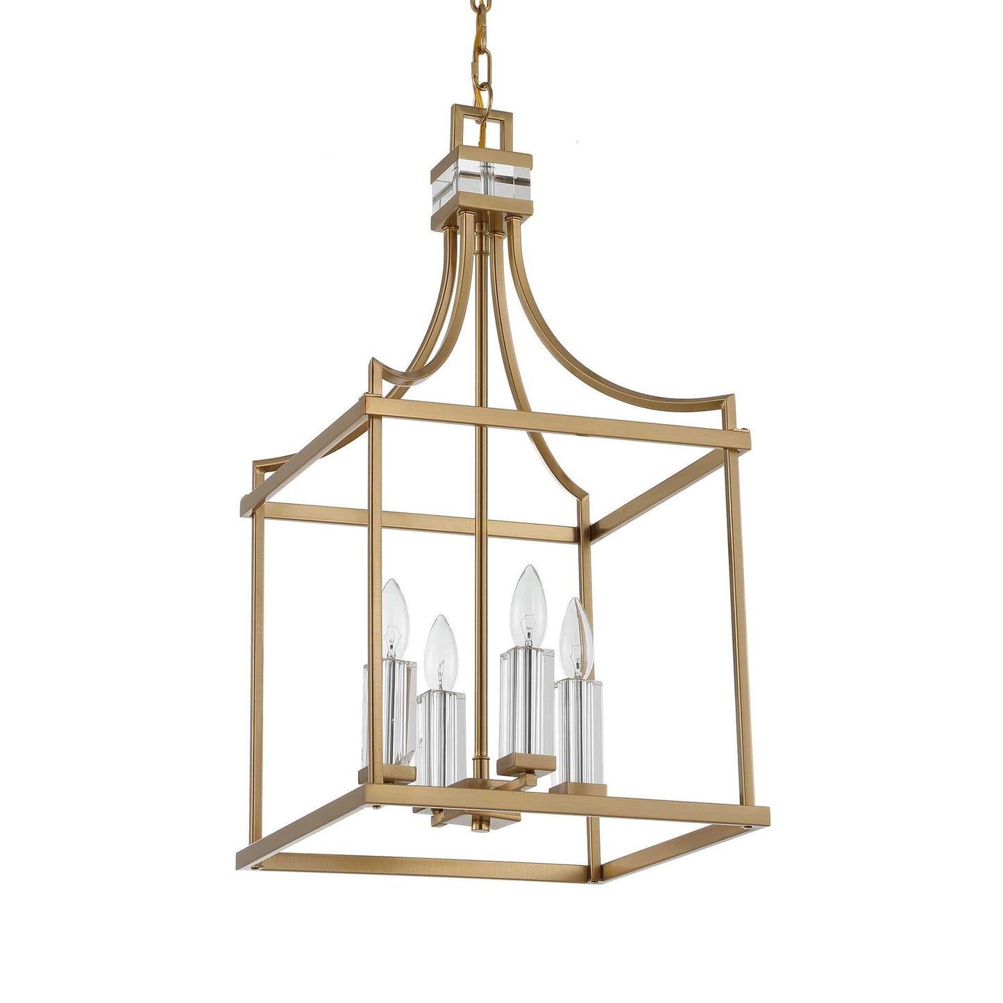 Montreal - 4 Light Brass Lantern Pendant - Gold