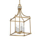 Montreal - 4 Light Brass Lantern Pendant - Gold