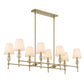Arques - 8 Light Linear Chandelier - White / Gold