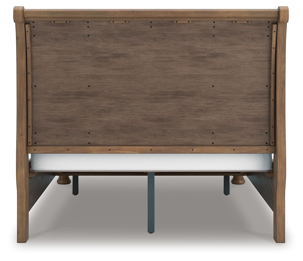 Feddinger - 3 Pc. - Queen Sleigh Storage Bed, Dresser And Mirror - Medium Brown