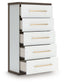 Kendanport - Five Drawer Chest - Brown / White