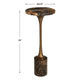 Karnes - Dark Marble Drink Table - Black / Bronze / Brown