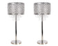 "Crystal Elegance II" Metal Table Lamp (Set of 2) - Polished Nickel / Clear Crystal