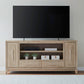 Fireplace TV Consoles - 80" Fireplace TV Console - Light Brown