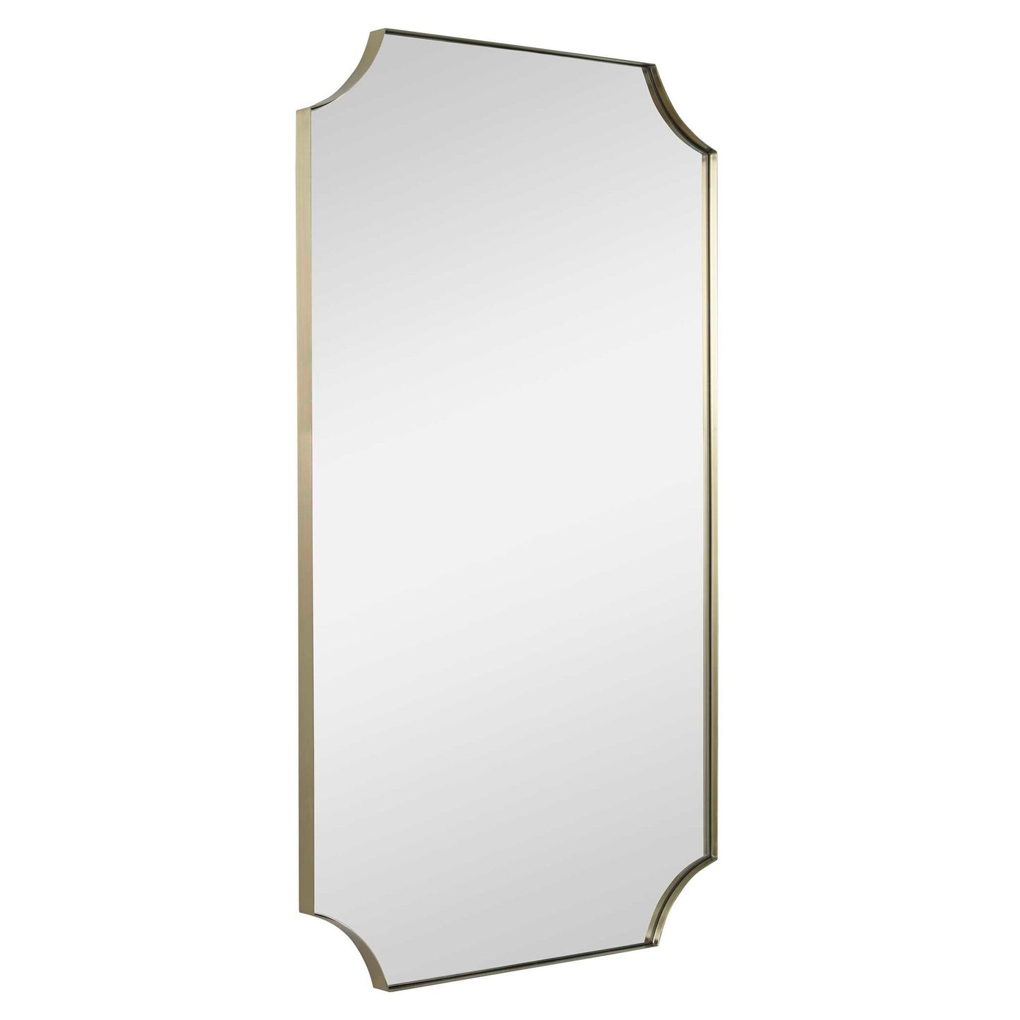 Lennox - Scalloped Corner Mirror - Brass