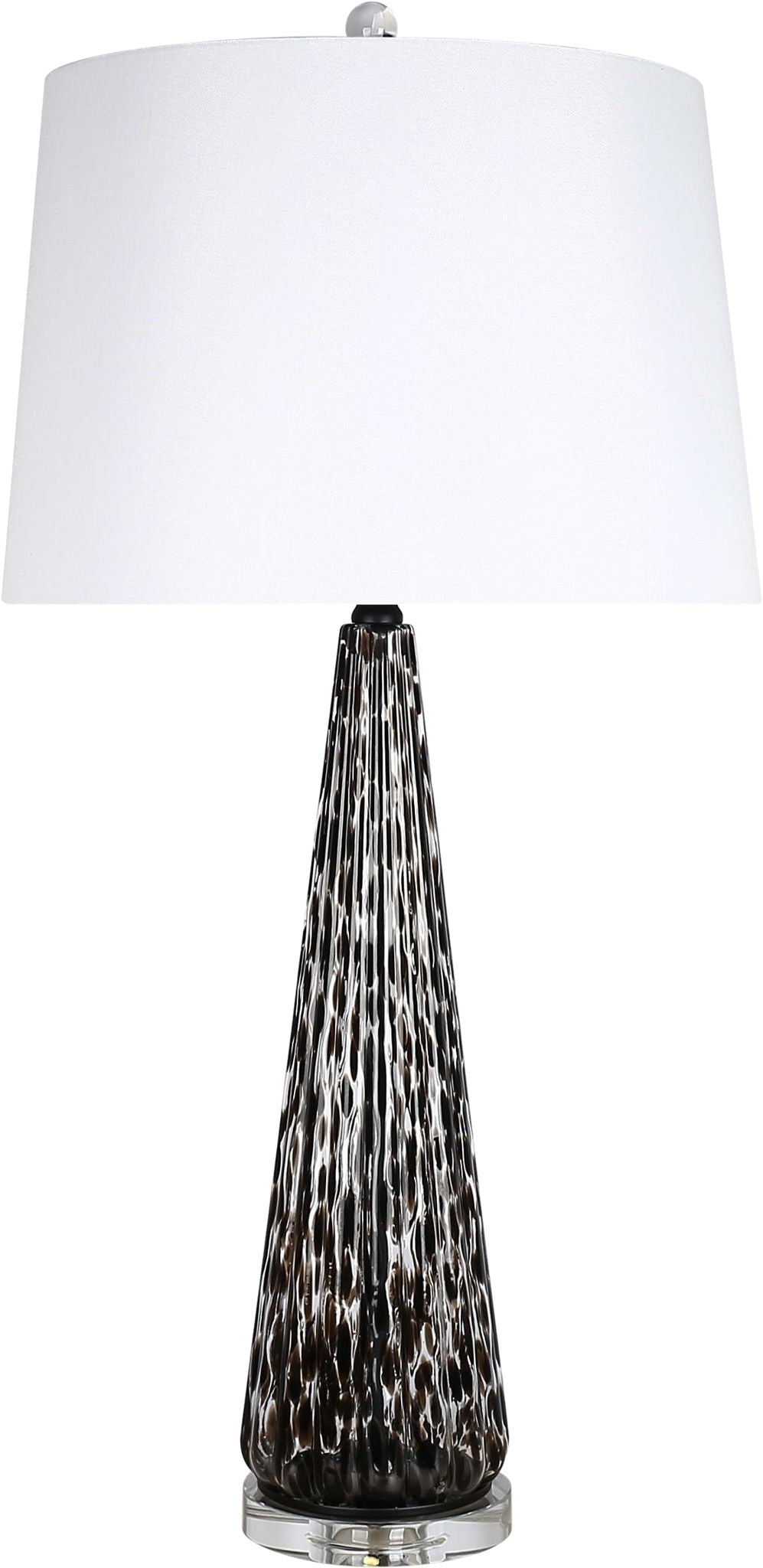 "Eclipse Radiance" Art Glass Table Lamp (Set of 2) - Black Art Glass