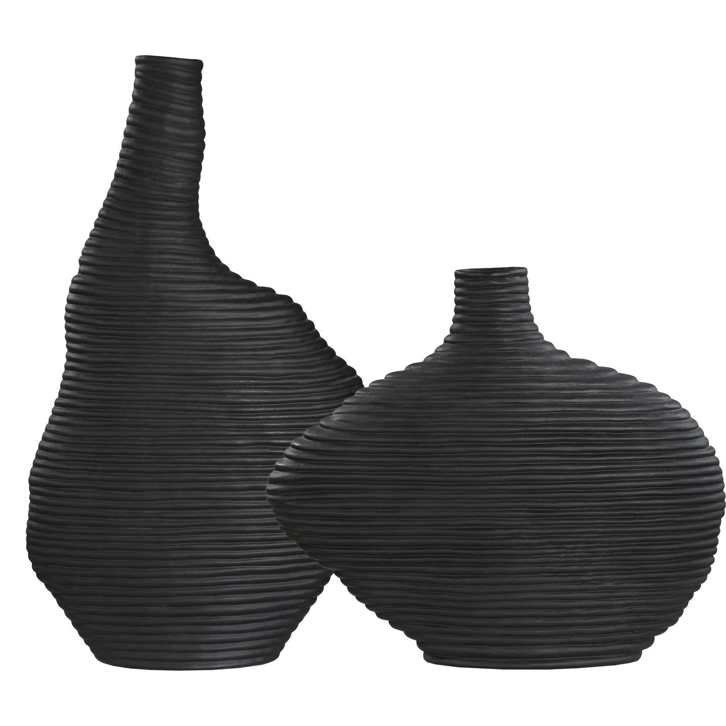 Duostacked - Vases (Set of 2) - Black