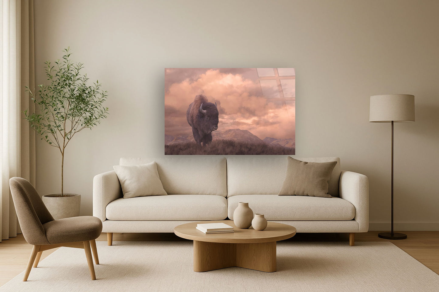 Tempered Glass - Sepia Buffalo - Pink