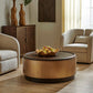 Parrish - Round Coffee Table - Brass / Woodtone
