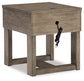Loyaska - Rectangular End Table - Grayish Brown