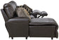 Como - 3 Piece Italian Leather Match Reclining Sectional
