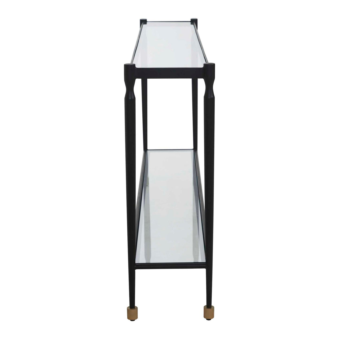 Javana - Glass / Iron Console Table - Brass,Bronze