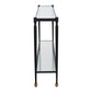 Javana - Glass / Iron Console Table - Brass,Bronze
