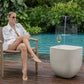 Alma - Concrete Outdoor Side Table - White