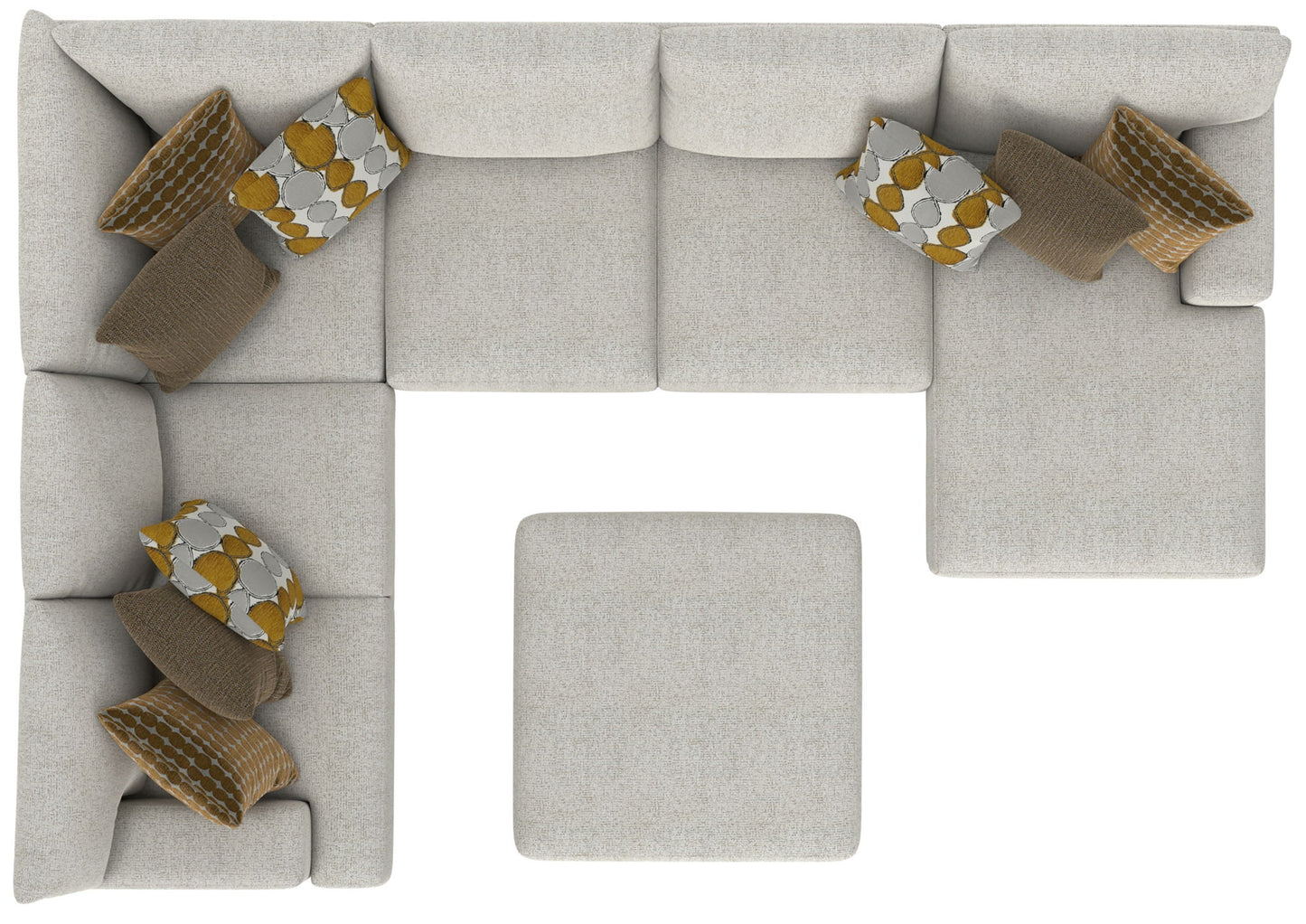 Tori - Sectional With Comfort Coil Seating, Cocktail Ottoman And Accent Pillows Included