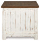 Wystfield - Rectangular End Table - 2 Doors - White / Brown