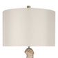 "Sculptural Serenity" Ceramic Table Lamp (Set of 2) - Stone / Soft Gold