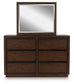 Dilenno - Dresser And Mirror - Dark Brown