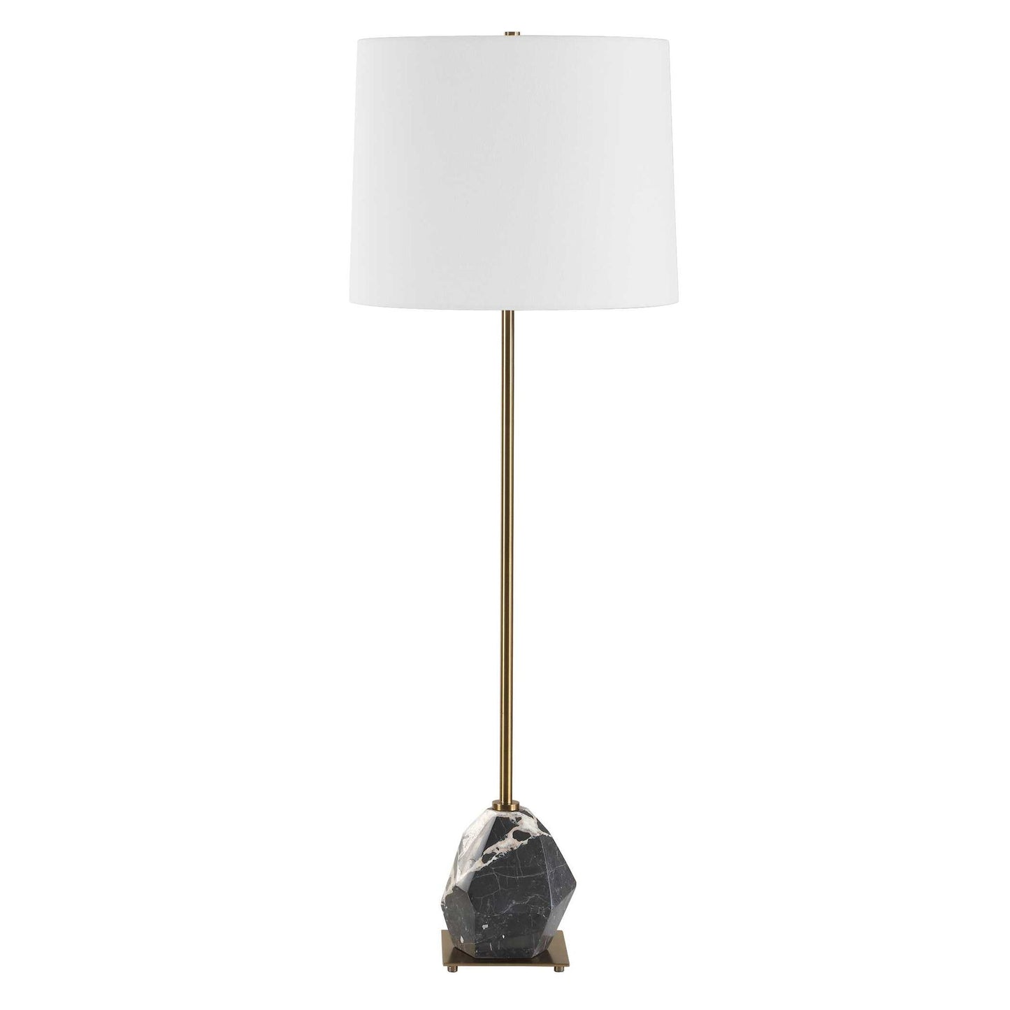 Rowland - Panda Marble Buffet Lamp - Black / Brass
