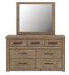 Oliandon - 3 Pc. - Queen Panel Storage Bed, Dresser And Mirror - Light Brown