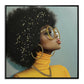 Golden Gaze Icon - 25" x 25" Framed Wall Art - Yellow