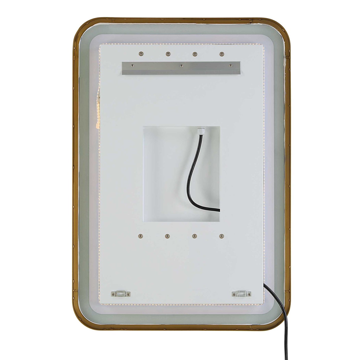 Crofton - Vanity Mirror - Gold & Pearl Silver