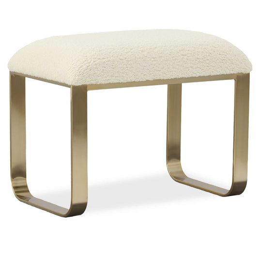 Double U - Small Bench - Gold / White