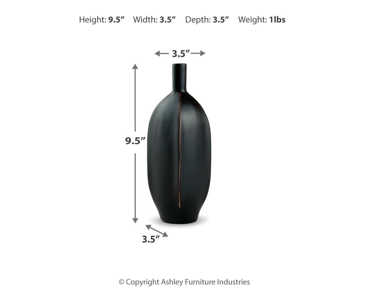 Rhaveney - Vase (Set of 3) - Small - Black