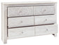 Paxberry - Six Drawer Dresser - Medallion Drawer Pulls - Whitewash