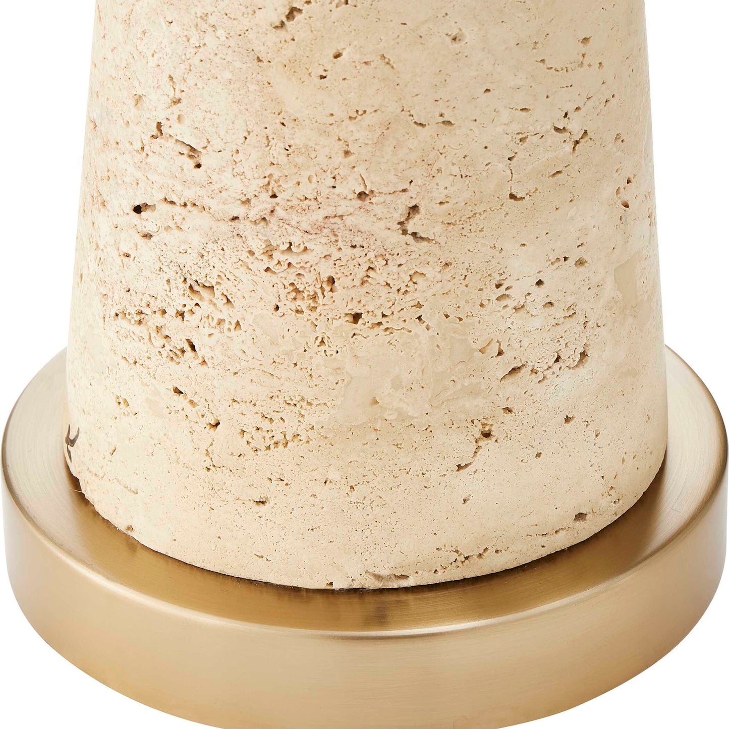 Perkins - Travertine Table Lamp - Brown