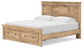 Makidern - Panel Storage Bed With Under Bed Storage Unit And Storage Footboard